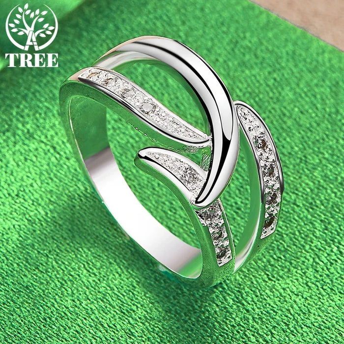 Ring aus 925er Sterlingsilber mit Zirkonia-Stein