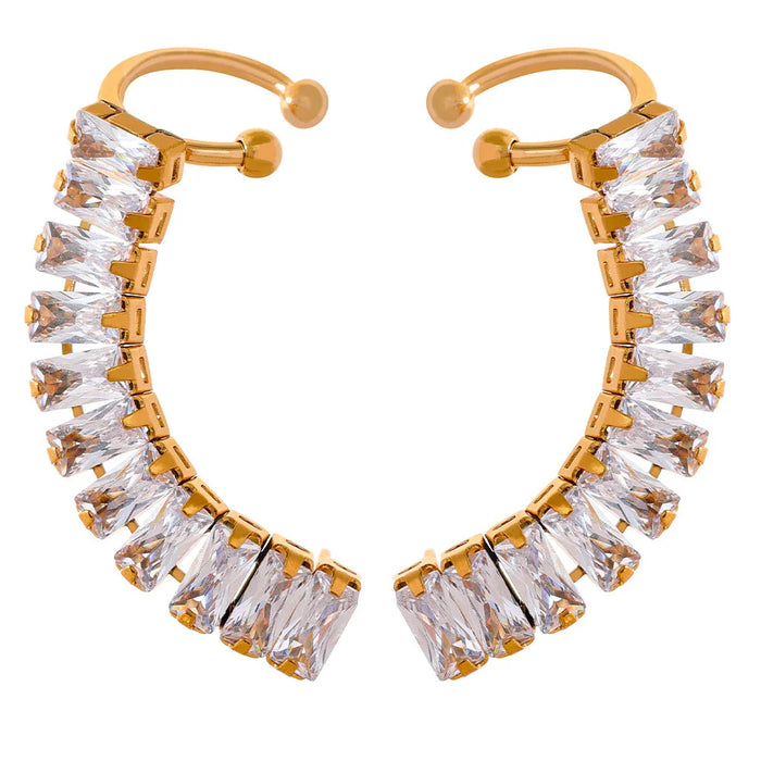 Eleganter Ohrring/ Earcuff mit funkelnden Zirkonia-Steinen