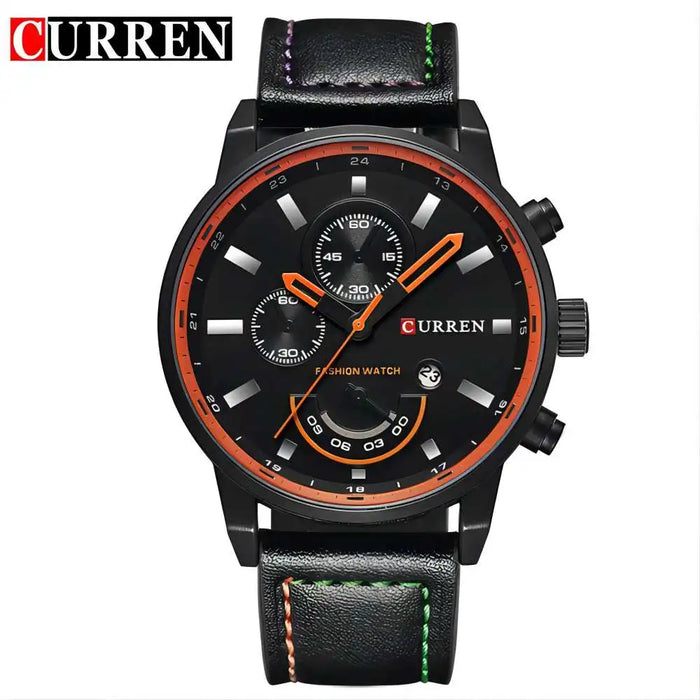 Herrenuhr mit Edelstahlarmband, Chronograph, Schwarz