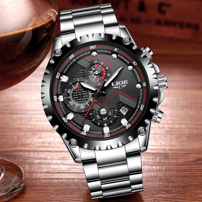 Herrenuhr mit Edelstahlarmband, Datumsanzeige