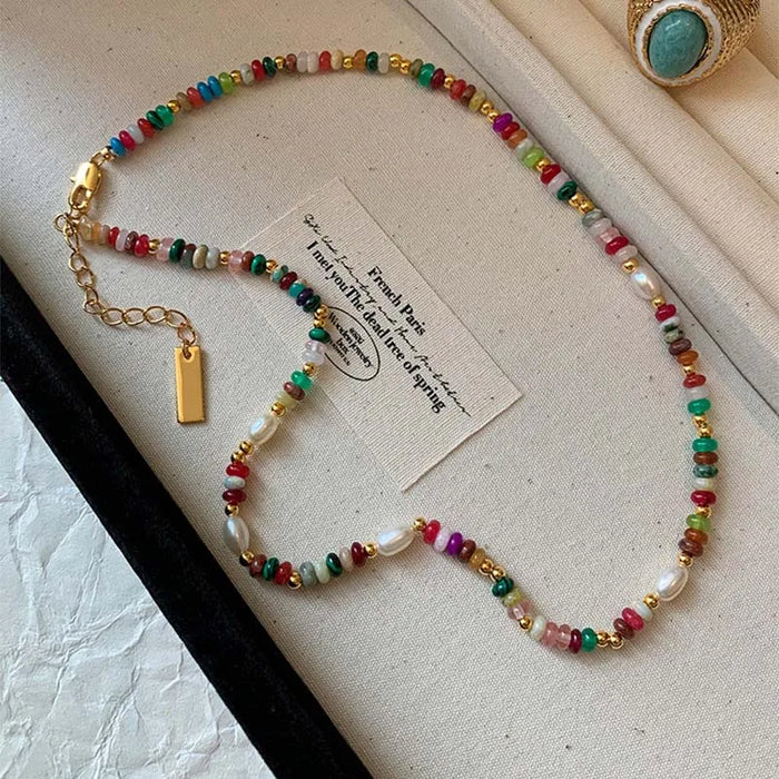 RAINBOW Bunte Perlenhalskette und Armband