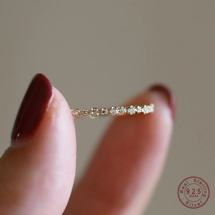 Vergoldeter Zirkon Statement-Ring aus 925 Sterlingsilber (14K Gold)