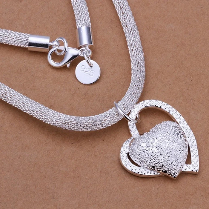 Herz Halskette 925 Sterlingsilber – Zeitloses Schmuckstück für Damen