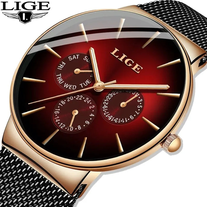 Herrenuhr mit Edelstahlarmband, Chronograph, Schwarz Grün